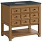 James Martin Malibu 36" Single Bathroom Vanity in Amber Birch with 3 cm Charcoal Soapstone Quartz Top and Rectangular Sink, , large