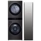 LG WashTower with 5.0 Cu. Ft. Washer, 7.4 Cu. Ft. Gas Dryer and Mirror Steam Clothing Styler in Black Steel, , large