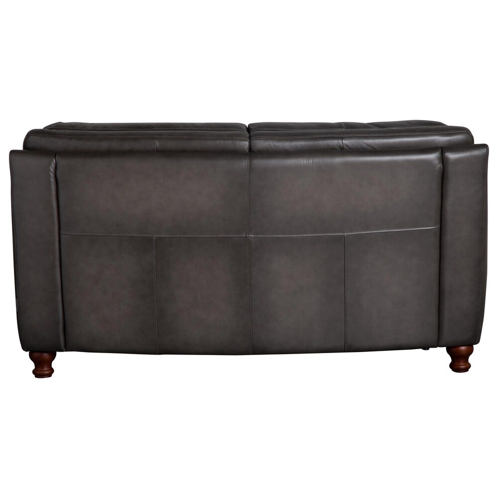 Hydeline Billingham Leather Stationary Loveseat in Ash, , large