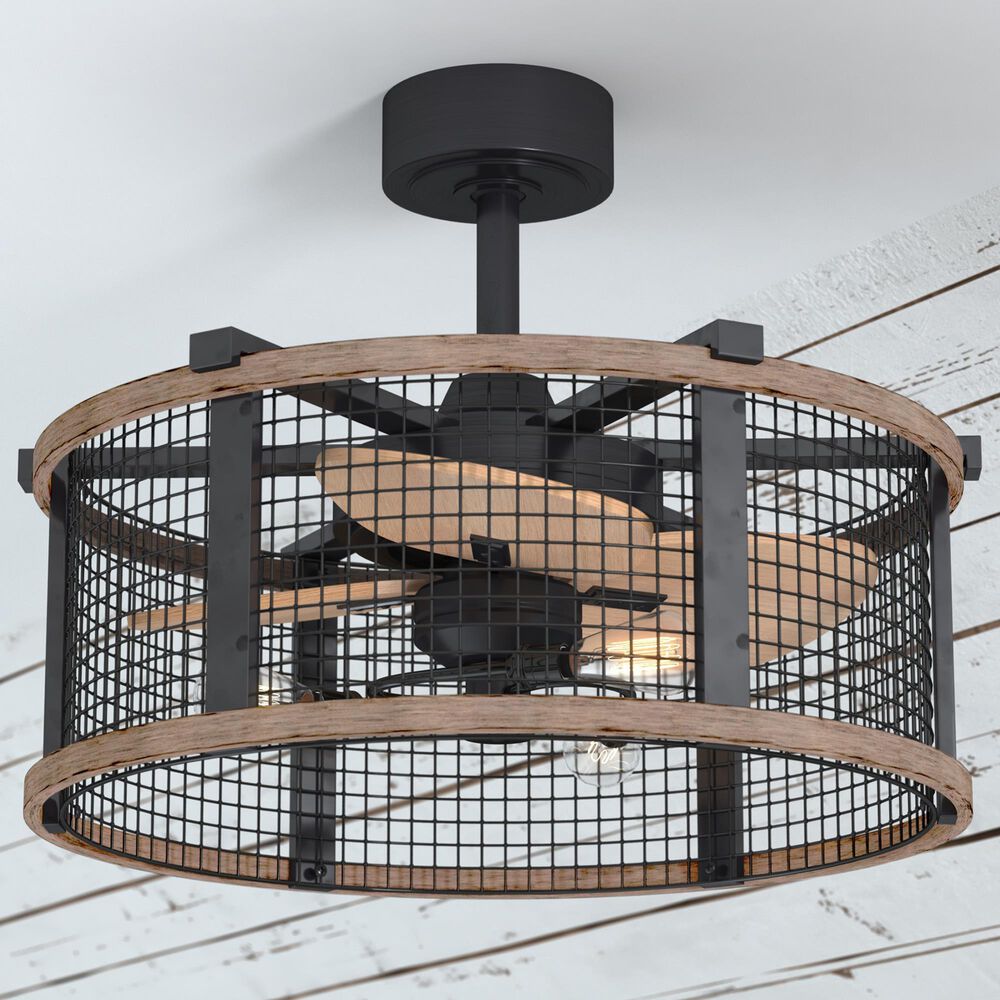Vaxcel Humboldt 21" LED Ceiling Fan in Oil Rubbed Bronze and Burnished Teak, , large