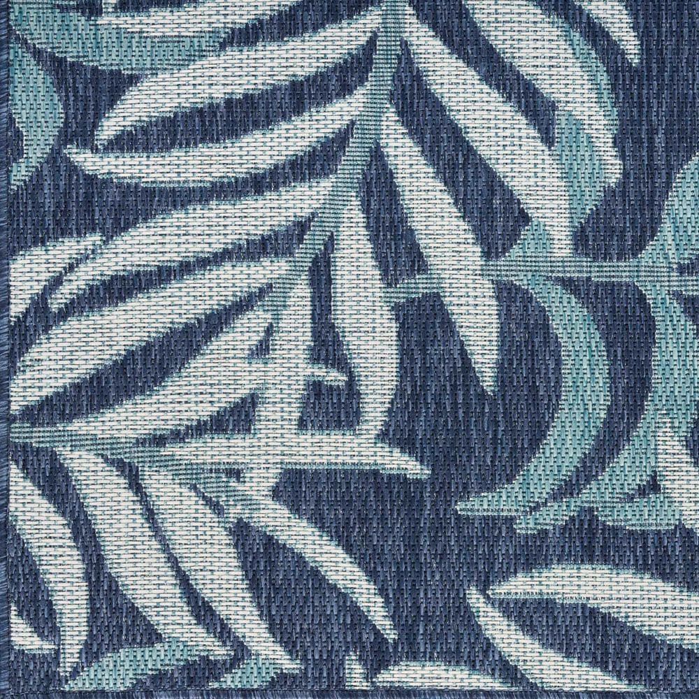Nourison Garden Oasis Ivory and Navy 4&#39; x 6&#39; Indoor/Outdoor Area Rug, , large