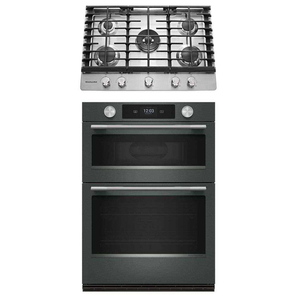 KitchenAid 2-Piece Kitchen Package with Juniper 30" Smart Combination Wall Oven and Stainless Steel 30" Gas Cooktop, , large