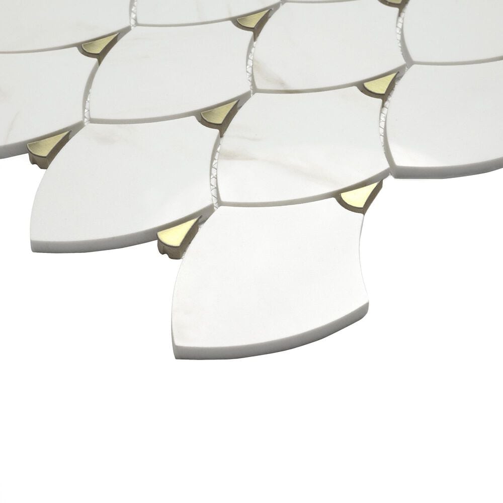 MS International Citadel Gold Trident 11&quot; x 12&quot; Glass Mosaic Sheet, , large