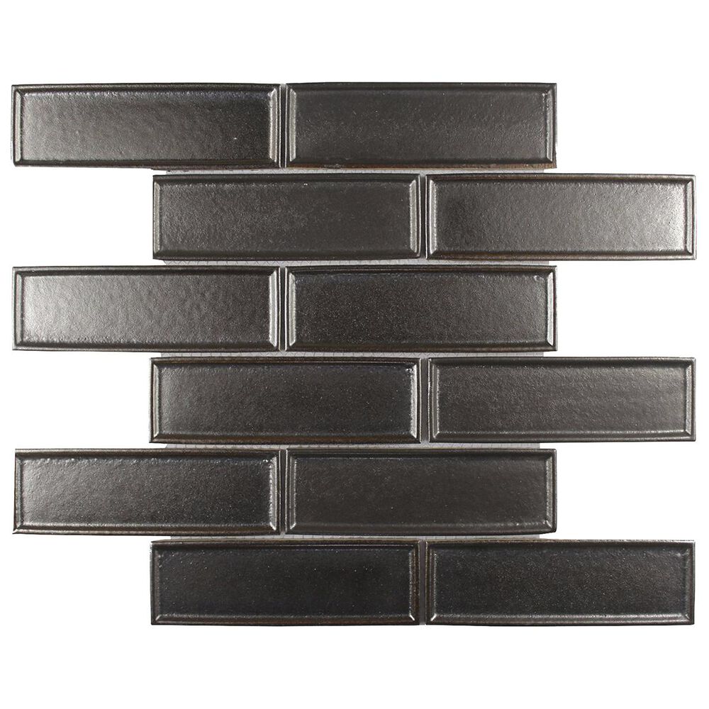 Soci Chateau Gunmetal 12" x 12" Ceramic Mosaics Sheet, , large