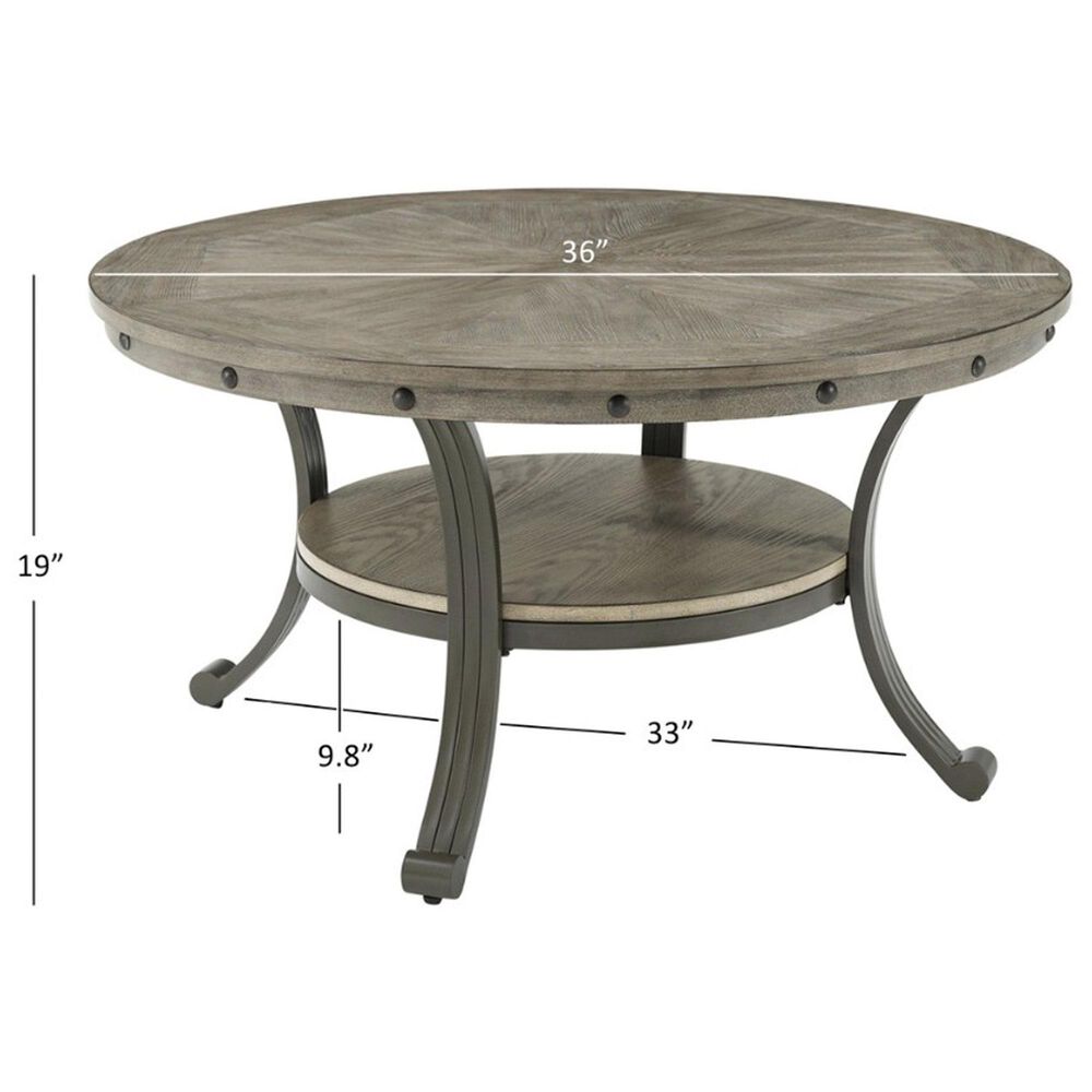 Linon Home Decor Franklin Cocktail Table in Pewter and Grey, , large
