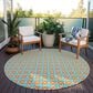 Dalyn Rug Company Marlo 4" Round Orange Indoor/Outdoor Area Rug, , large