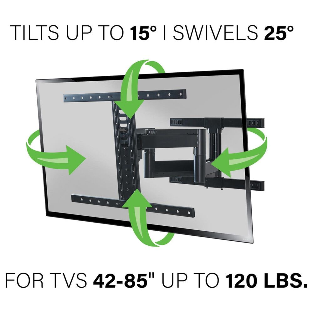 Sanus Full-Motion Wall Mount for 42" - 90" TVs in Black, , large
