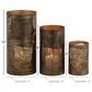 Maple and Jade Leaf Decorative Indoor/Outdoor Candle Lantern in Brushed Copper (Set of 3), , large