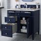 James Martin Vanities Brittany 36" Single Bathroom Vanity in Victory Blue with 3 cm Victorian Silver Quartz Top and Rectangular Sink, , large