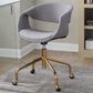 Lumisource Curvo Task Chair with Grey Cushion in Gold, , large