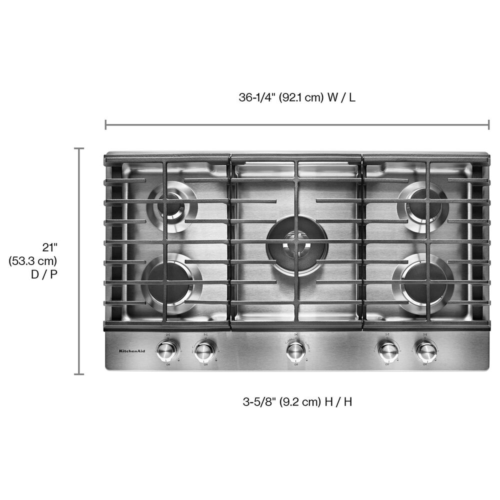 KitchenAid 2-Piece Kitchen Package with PrintShield Stainless Steel 30" Smart Single Wall Oven and Stainless Steel 36" Gas Cooktop, , large