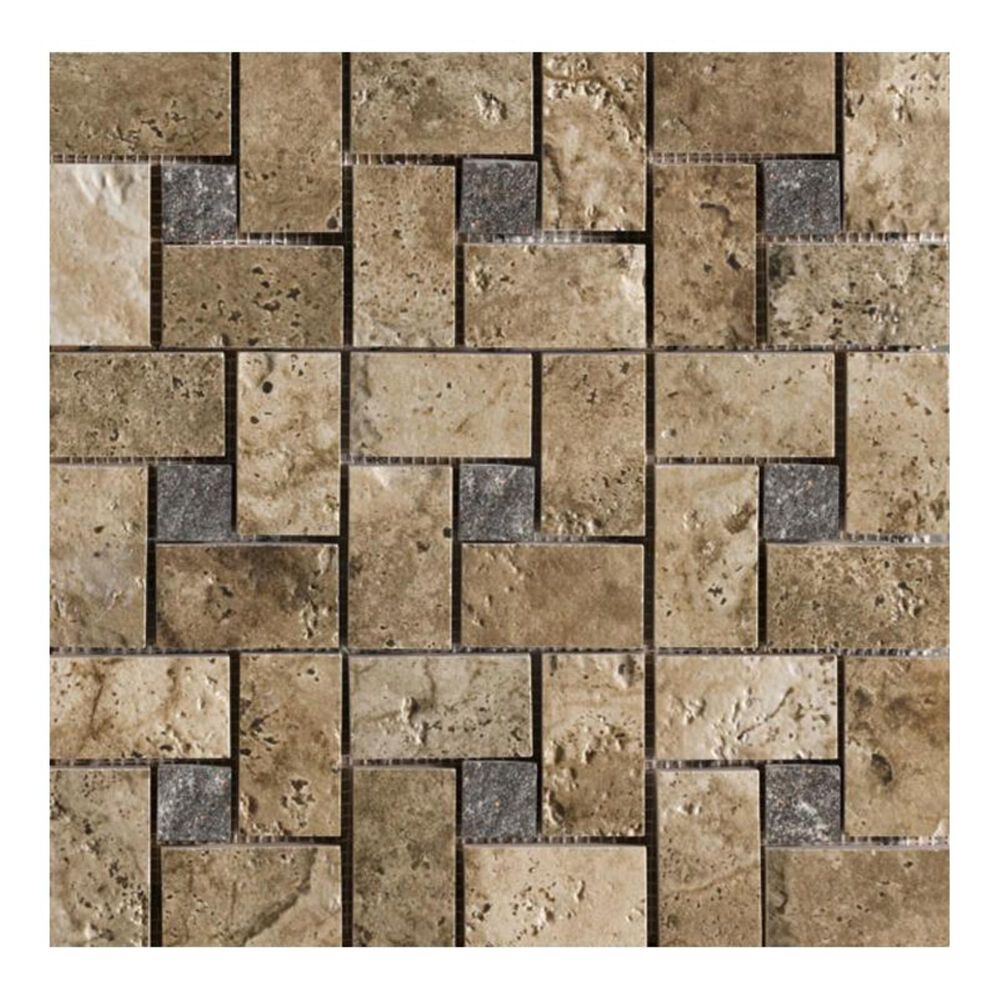Marazzi Archaeology Troy 13" x 13" Porcelain Pinwheel Mosaic Sheet, , large