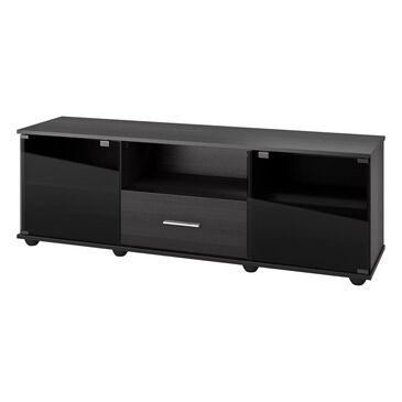 CorLiving Fernbrook 70" TV Stand with Glass Door in Black, , large