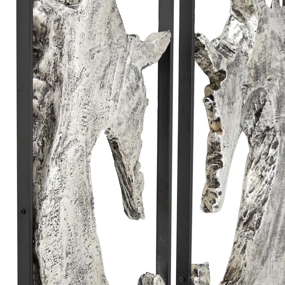 Maple and Jade 32&quot; x 11&quot; Abstract Art Wall Decor in Silver &#40;Set of 2&#41;, , large