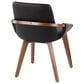 Lumisource Cosmo Arm Chair with Black Faux Leather Cushion in Walnut, , large