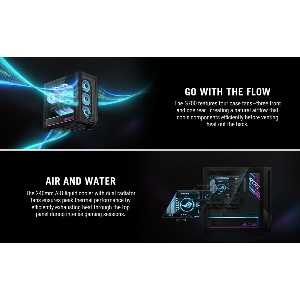 ASUS ROG G700 Gaming Desktop | Intel Core Ultra 7 265F - 16GB RAM - NVIDIA GeForce RTX 5070 Ti Graphics - 1TB SSD in Black, , large