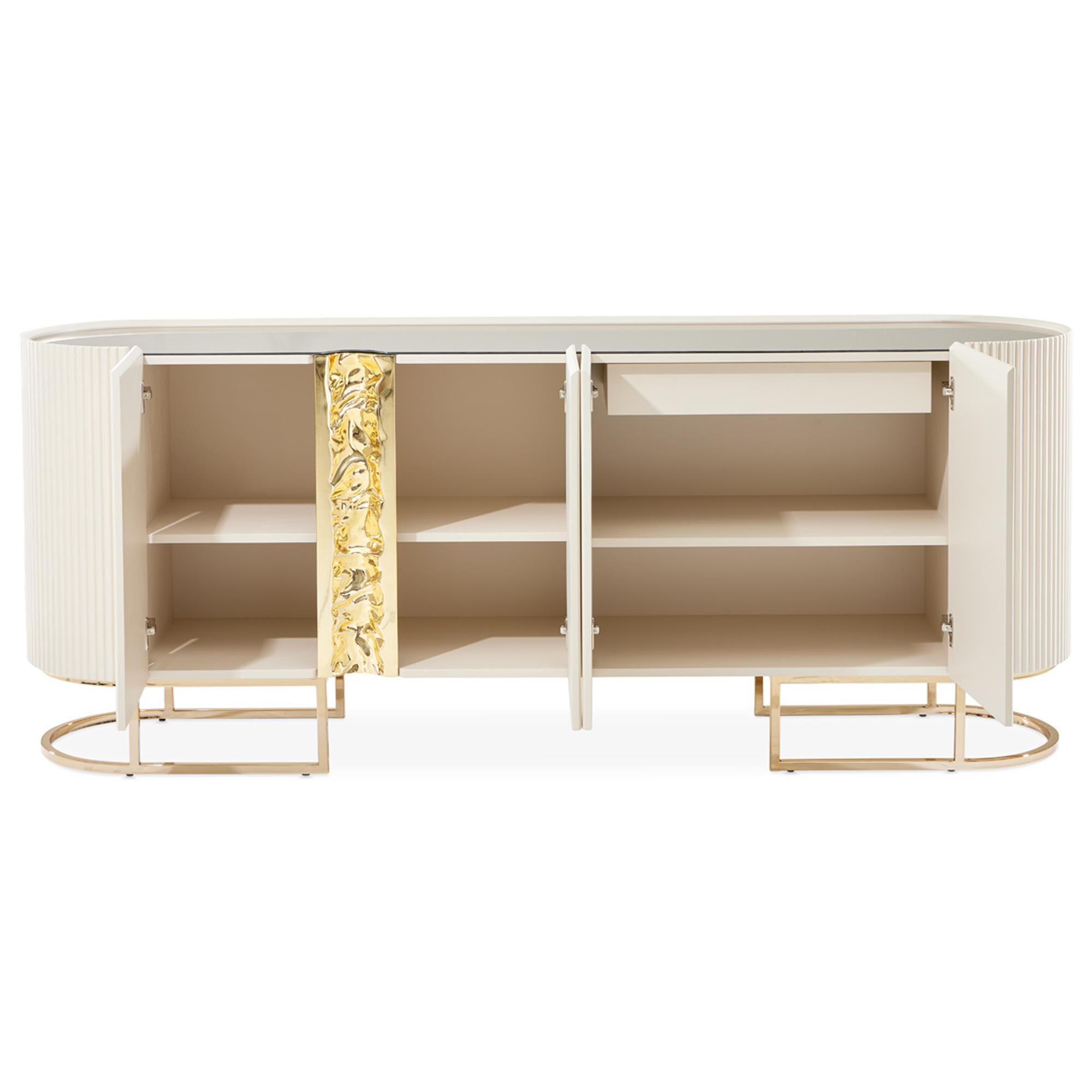 Vista Haus Lisbon Console Table in Silken Matte Cream