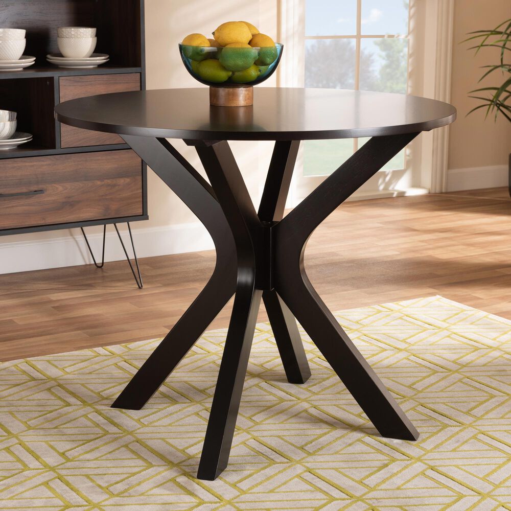 Baxton Studio Kenji 34" Dining Table in Dark Brown - Table Only, , large