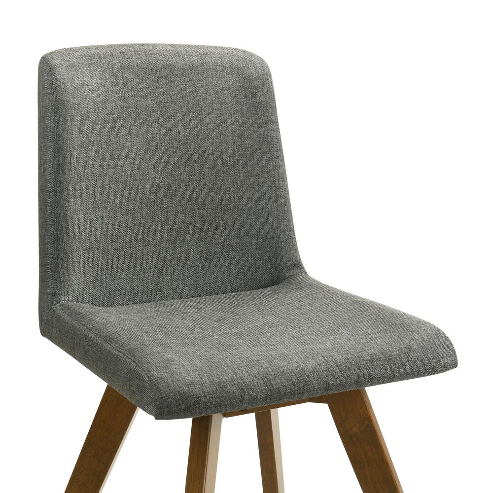 Armen Living Gina Side Chair with Charcoal Upholstery in Warm Walnut (Set of 4), , large