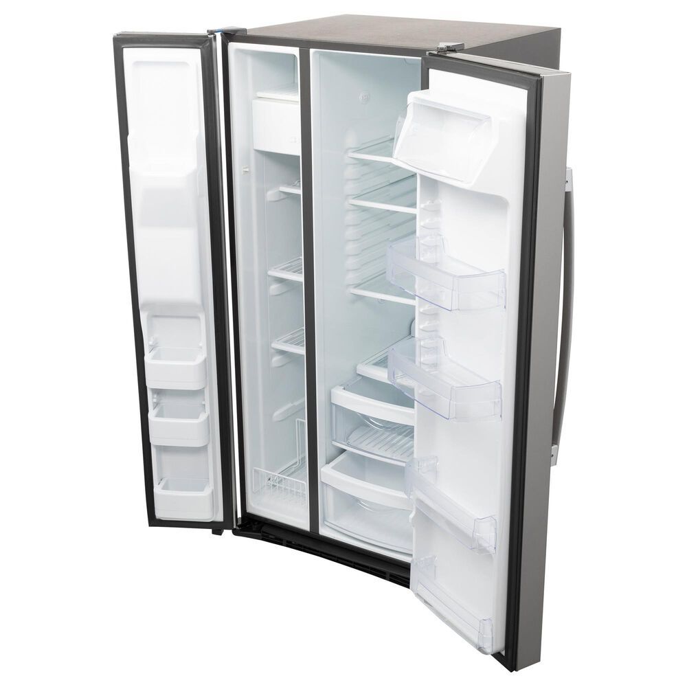 GE Appliances 23 Cu. Ft. Side by Side Refrigerator with External Dispenser in Fingerprint Resistant Stainless Steel, , large