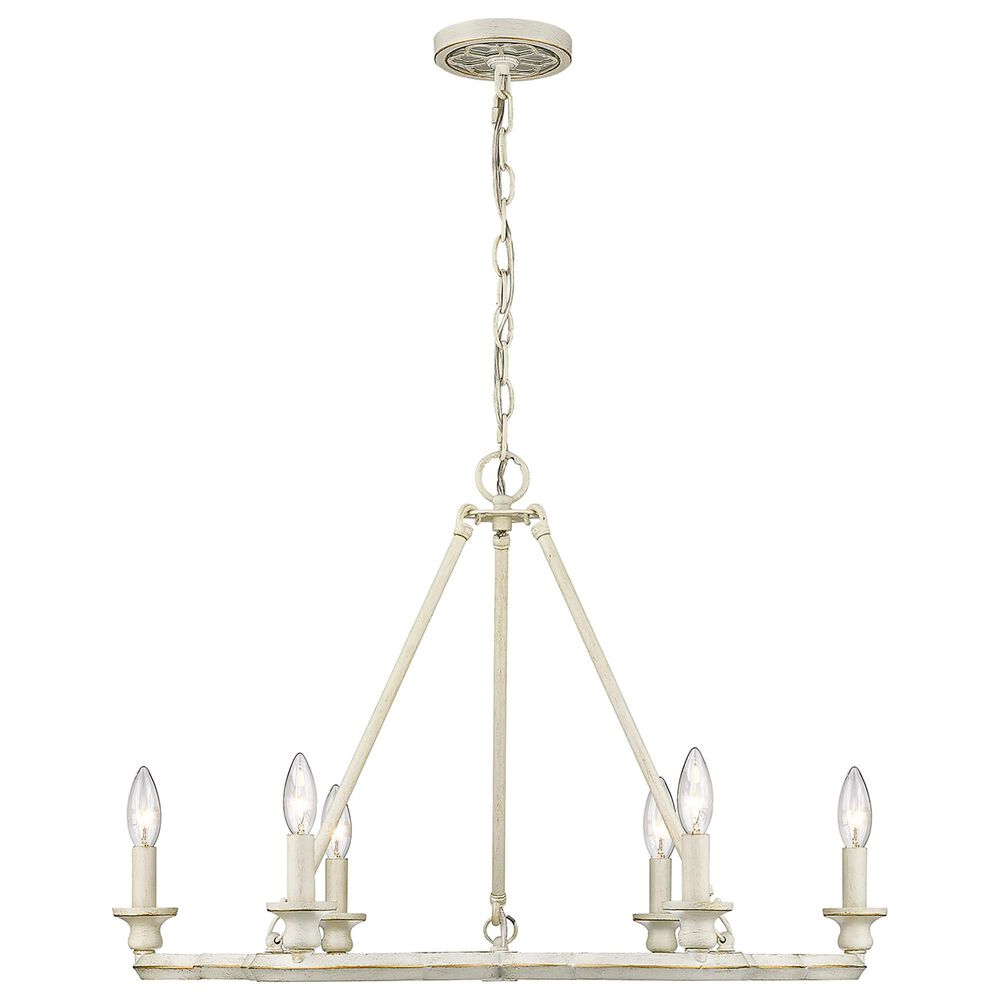 Golden Lighting Saxon 6-Light Chandelier in French White, , large
