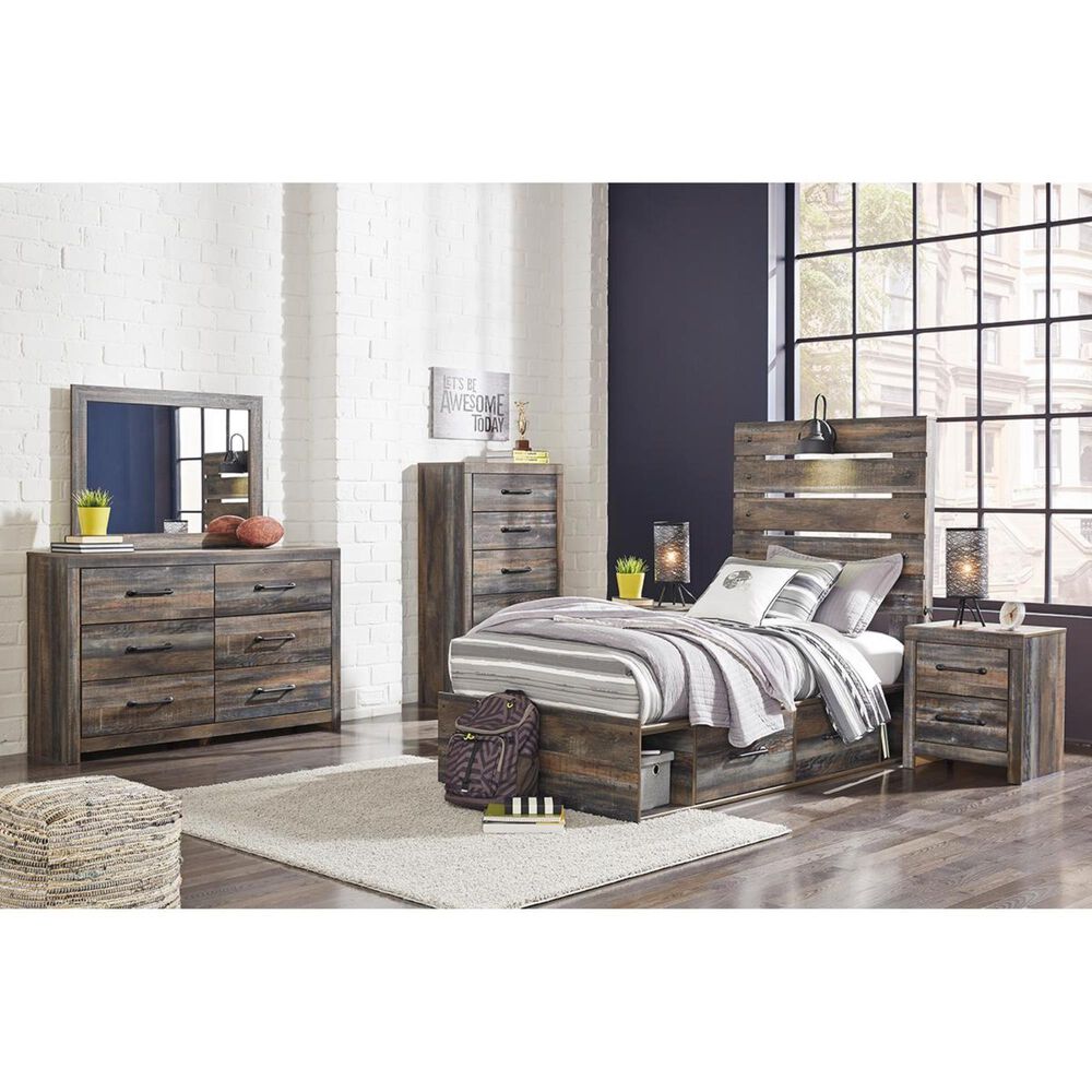 Signature Design by Ashley Drystan 5 Piece Twin Bedroom Set in Burnt Orange and Teal, , large