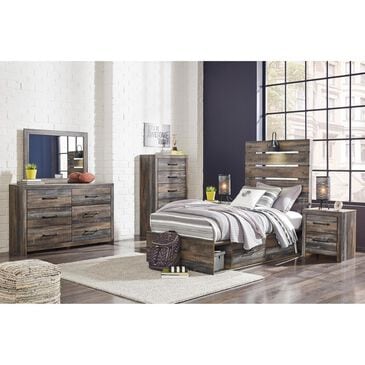 Ashley Drystan 5-Piece Twin Panel Bed Set in Rustic Brown, , large