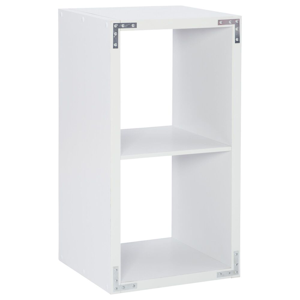 Linon Home Decor Galli 2-Shelf Bookcase in White, , large