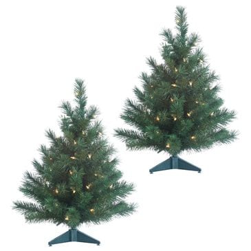 The Gerson Company 2" Colorado Spruce with Clear Lights in Green (Set of 2), , large