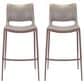 Zuo Modern Ace Bar Stool in Gray and Dark Brown (Set of 2), , large
