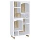 Pacific Landing Dalton 65" Bookcase in White and Brown, , large