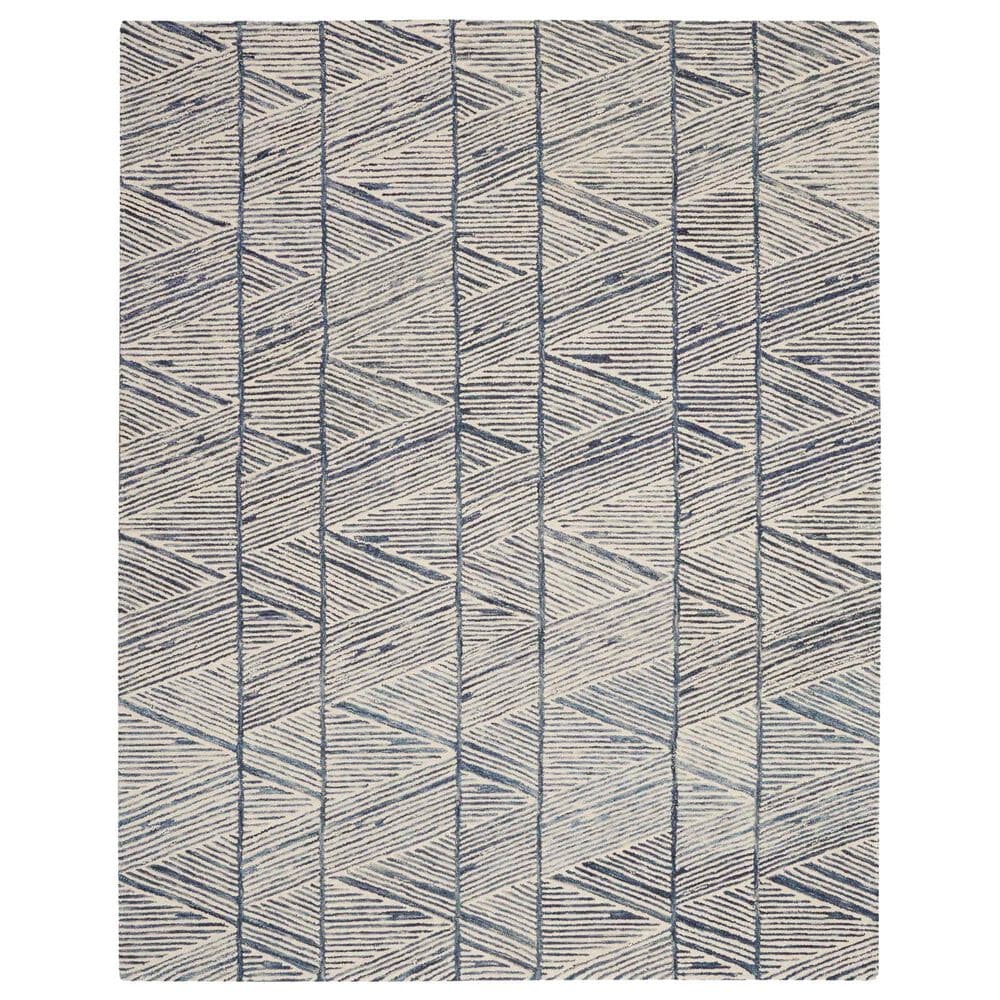 Nourison Colorado 7"9" x 9"9" White and Blue Area Rug, , large