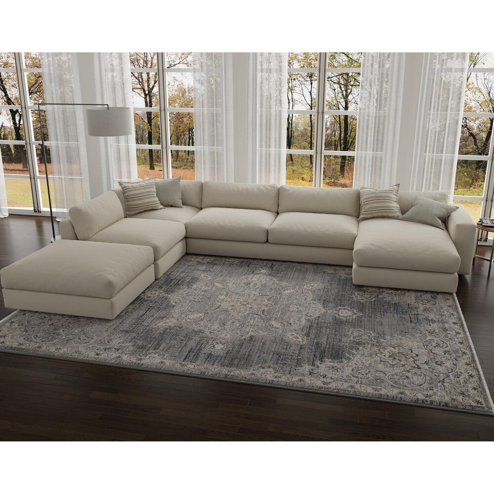 Kas Oriental Rugs Adele Serafina 11&#39;6&quot; x 15&#39;3&quot; Grey and Blue Area Rug, , large