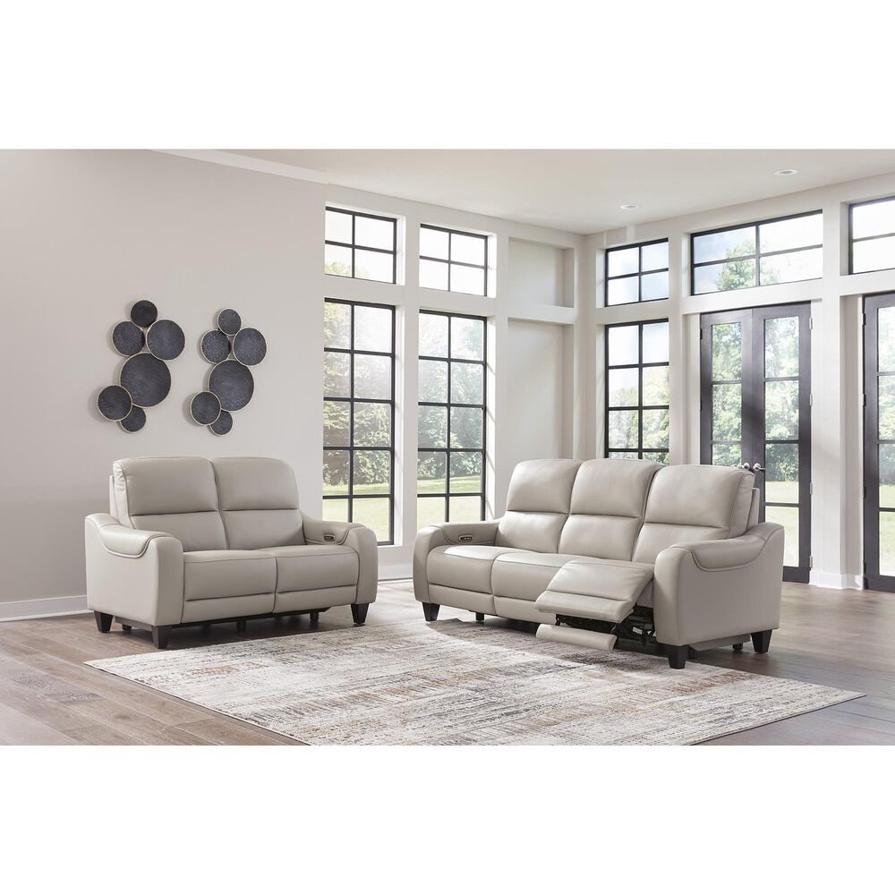 Ashley Mercomatic Power Reclining Sofa in Gray, , large