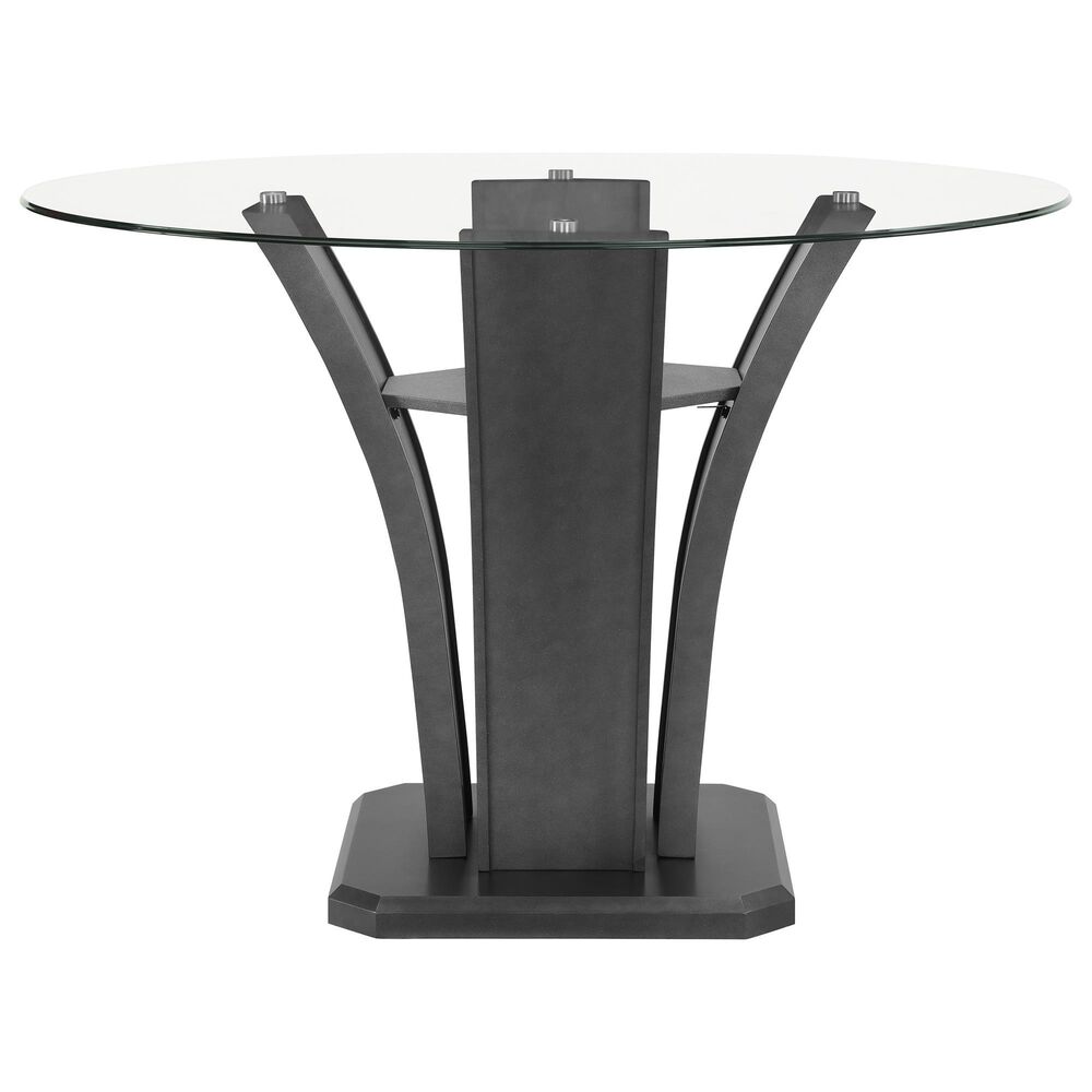 Crown Mark Camelia Counter Height 54&quot; Round Dining Table in Black - Table Only, , large