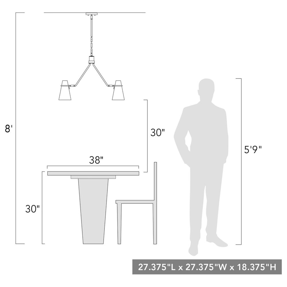 Golden Lighting Reeva 5-Light Chandelier with White Shade in Modern Brass, , large