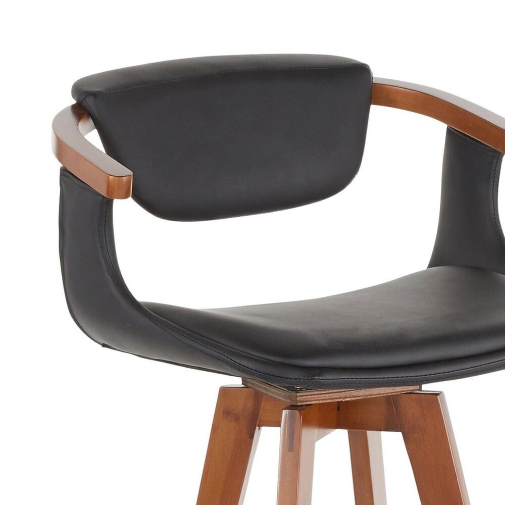 Lumisource Oracle Swivel Counter Stool with Black Cushion in Walnut and Black, , large