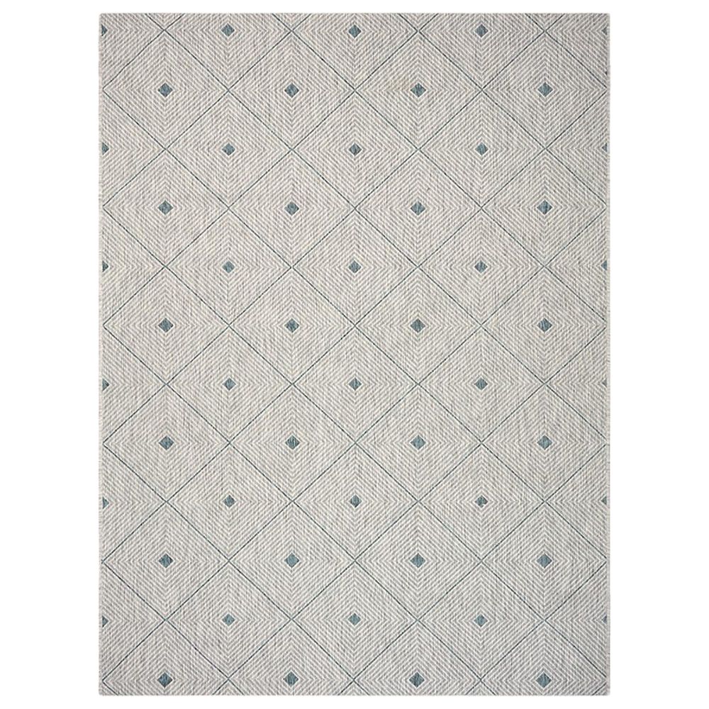 L&R Resources Sun Shower 8" x 10" Blue and Gray Indoor/Outdoor Area Rug, , large