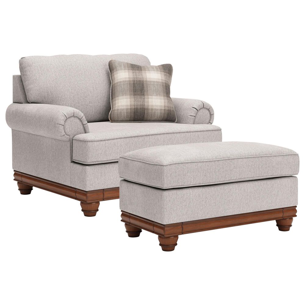 Ashley Stoughton Chair with Ottoman in Sandstone, , large