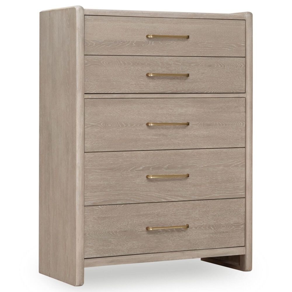 Urban Home Gardenia 5-Drawer Oak Wood Chest in Chai, , large