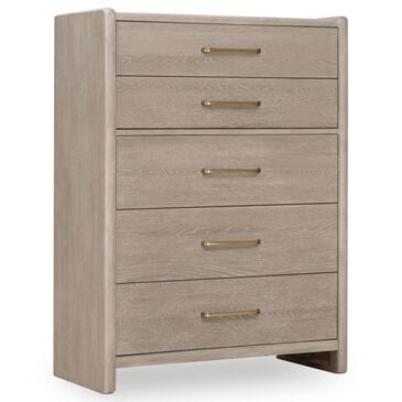 Urban Home Gardenia 5-Drawer Oak Wood Chest in Chai, , large