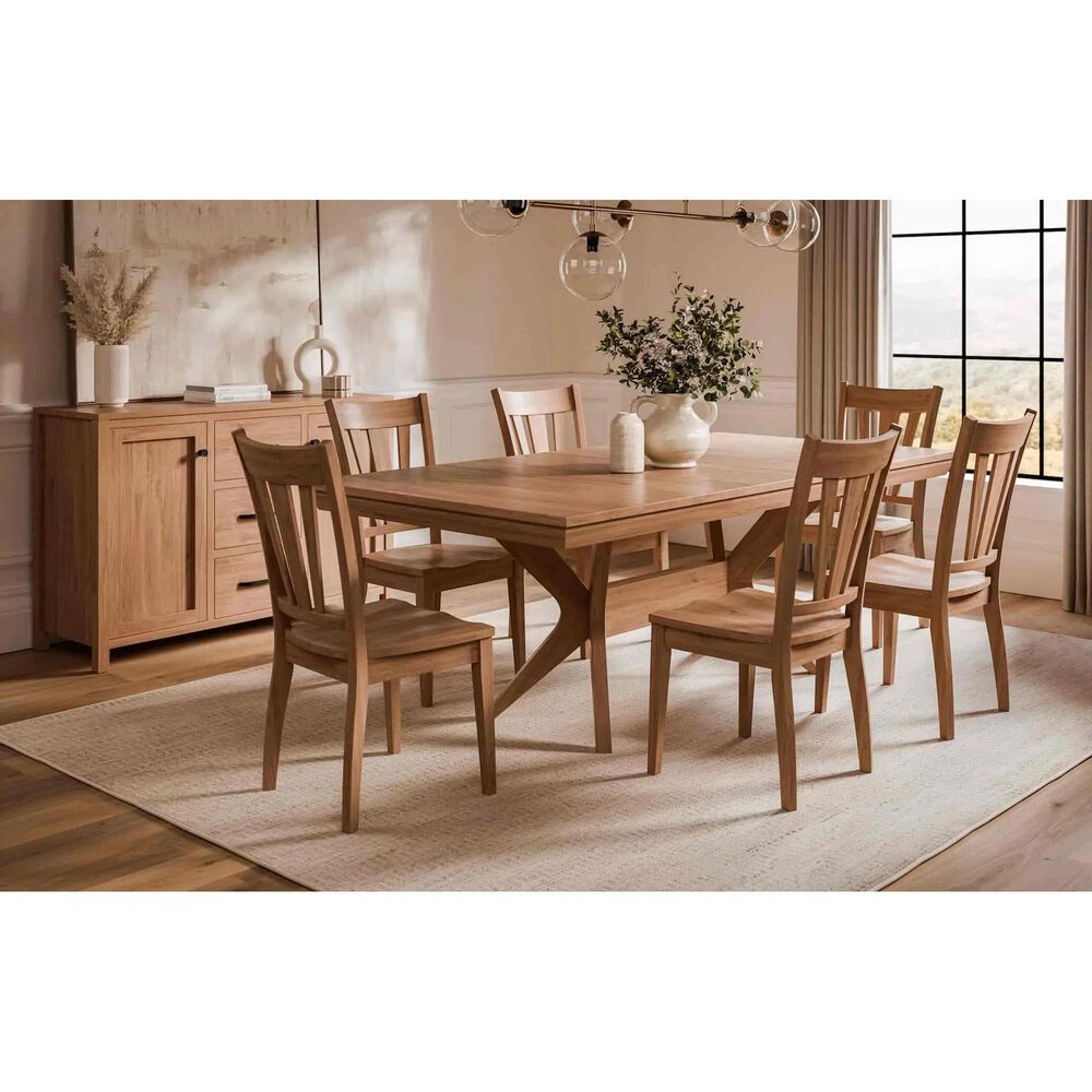 Arista Wood Anders and Dayton 7-Piece Rectangular Dining Set in Sandstone, , large