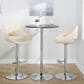 LumiSource Fabrico Swivel Adjustable Bar Stool with Cream Faux Leather Upholstery and Rounded T Footrest in Chrome (Set of 2), , large