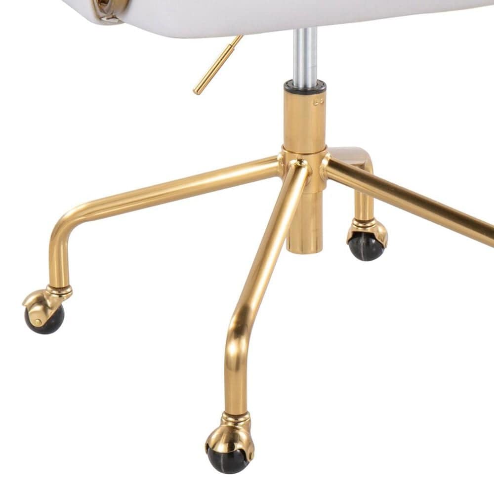Lumisource Claire Task Chair with White Cushion in Gold, , large
