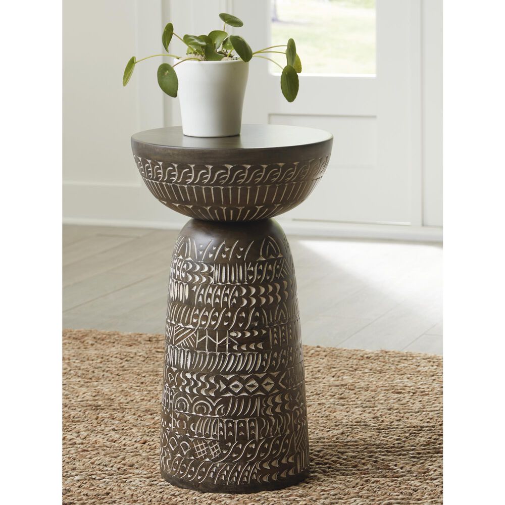 Ashley Hadcher Accent Table in Warm Brown and Cream, , large
