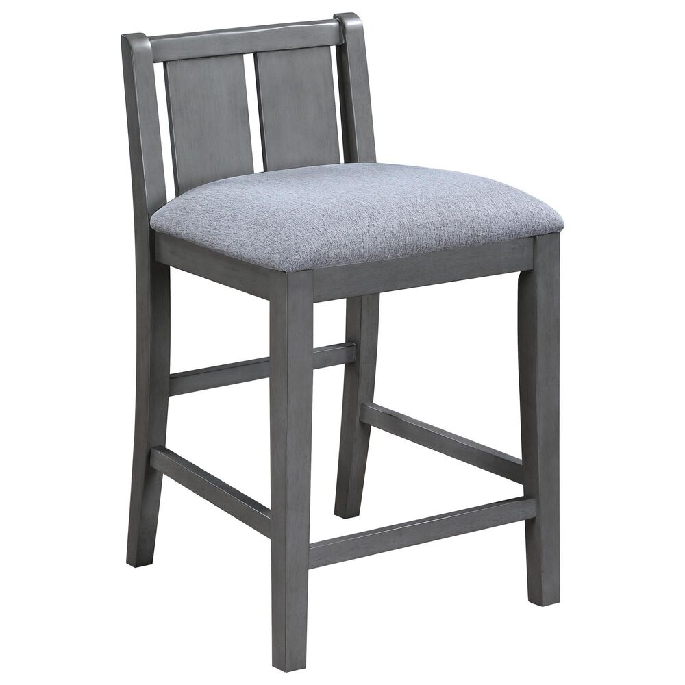 HOMLUX 3-Piece Counter Height Dining Set with Shelves and 2-Chair in Gray, , large