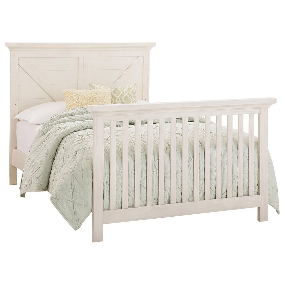Eastern Shore Westfield Full Panel Platform Panel Bed and Nightstand in Brushed White, , large