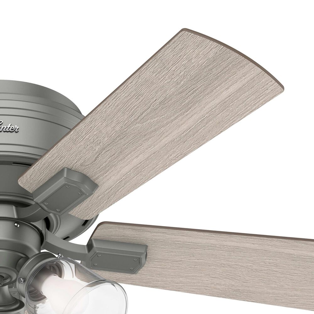 Hunter Crestfield Low Profile 42&quot; Ceiling Fan with Lights in Matte Silver, , large