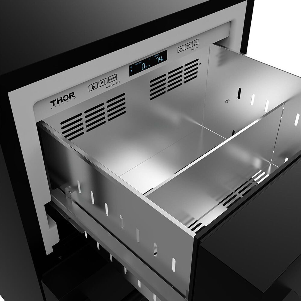 Thor Kitchen Gordon Ramsay 5.4 Cu. Ft. Undercounter Drawer Freezer with Handle Kit in Black, , large