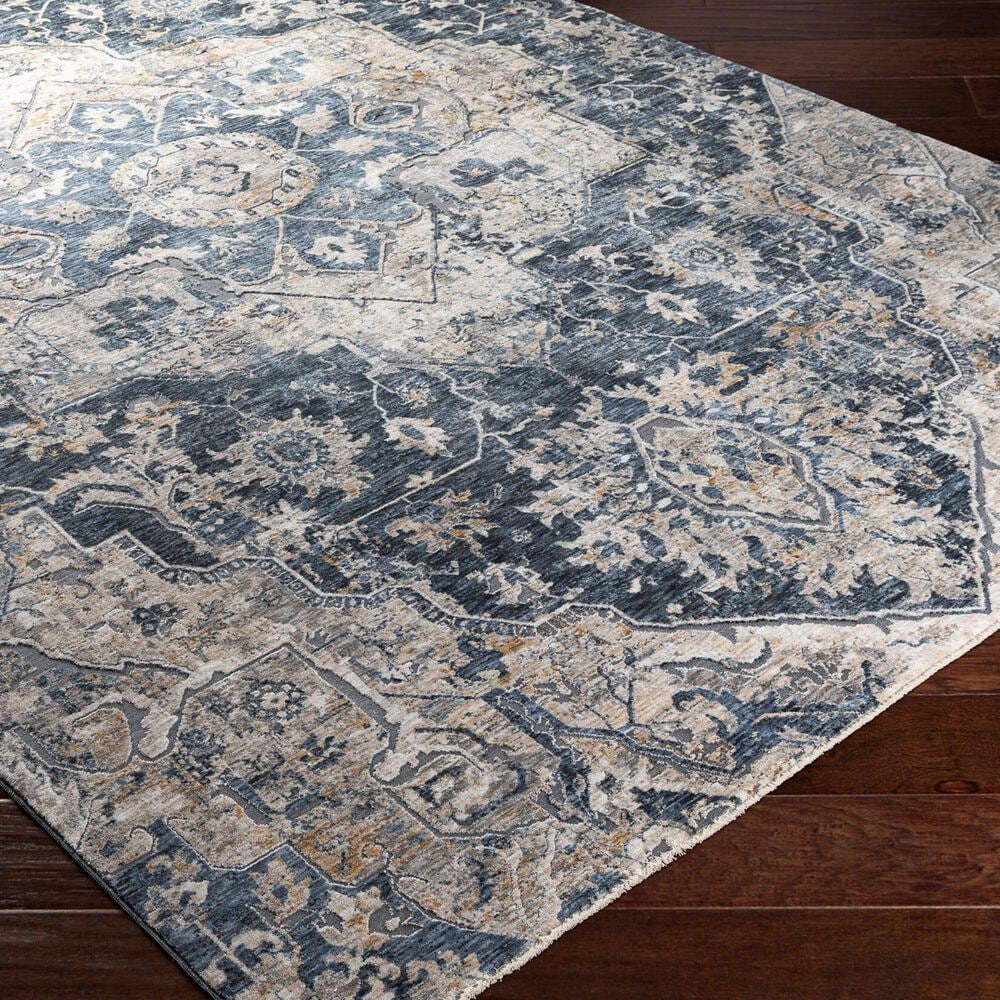 Surya Cardiff CDF-2307 Deep Teal, Blue, Light Gray, Medium Gray, Charcoal and Camel 10&#39; x 13&#39;11&quot; Area Rug, , large